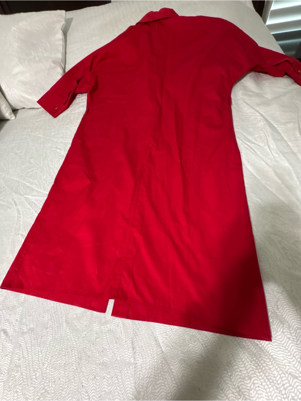 HERMES PARIS Classic Red Women's Shirt Dress Size 38